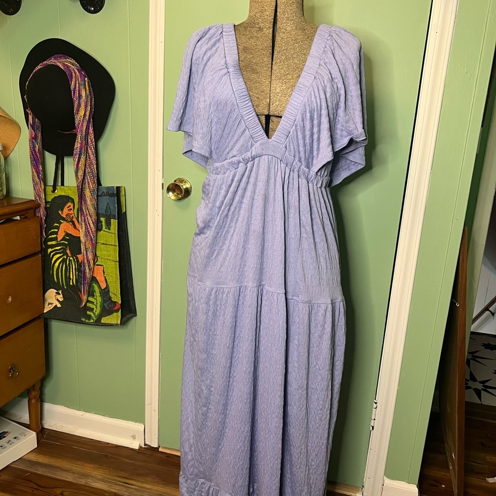 Free People La La Maxi Dress Frozen Violet